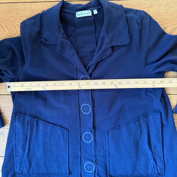 Habitat Clothes to Live In Women Sweatshirt Jacket S Snap Cotton Lagenlook Swing - Picture 4 of 9
